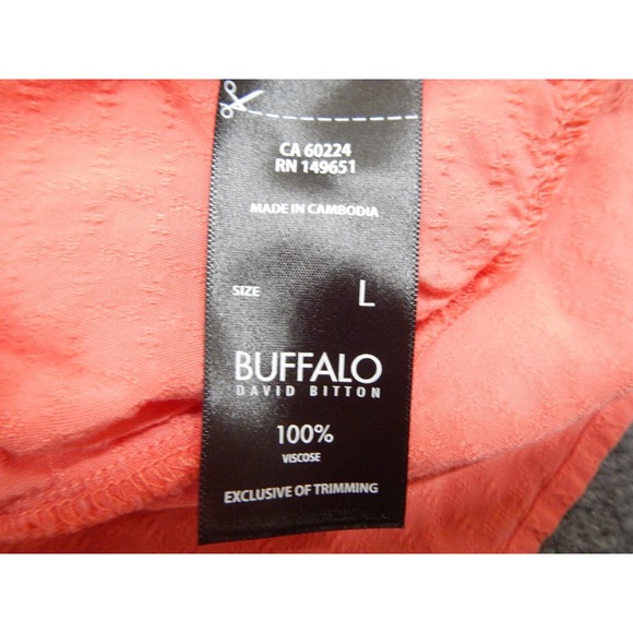 Buffalo David Bitton Top Women's Large Red Tie-Off Open Knit Shoulder Cap Sleeve - Picture 5 of 10